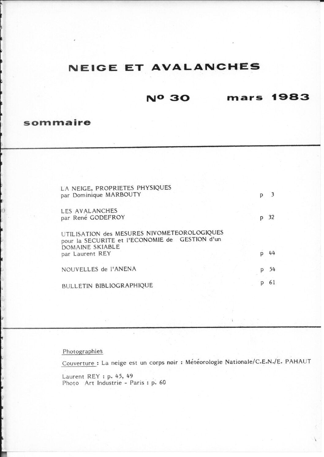 Revue numérique Neige & Avalanche n°030